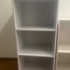 3段カラーボックス　白