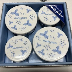 ☆値下げ☆2505-352 marie claire  ガラス製 電子レンジ容器 4セット バラ売り不可 中古美品の画像