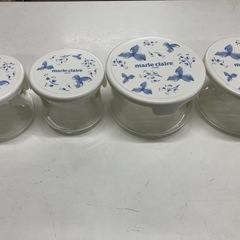 ☆値下げ☆2505-352 marie claire  ガラス製 電子レンジ容器 4セット バラ売り不可 中古美品の画像