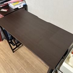 デスク 机 パソコンデスク 机 pcデスク つくえ 幅80*奥行40cm シンプル コンパクトデスク 収納袋付き勉強机 フック付き学習机 モニターアーム取付対応 組立簡単 テレワーク ビンテージの画像