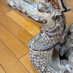 【タイ高級ホテル由来】スーコタイホテル使用 アンティーク装飾品セット（ドラゴンボート＆ポット）の画像
