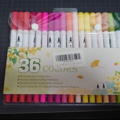 イラストペン 36色セット 細字太字両用 水性ペン カラーペン