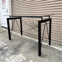 A513♠️ガラス天板 ワークテーブル ガラステーブル