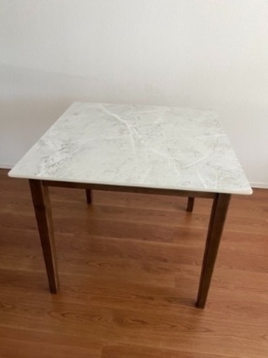 【ペイター君様用】①昭和レトロ 大理石調 テーブル 正方形 スナック 飲み屋 ダイニングテーブル 2人用 80cm幅 正方形 単品 4人用 4人掛け 北欧 角