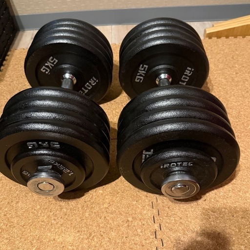 ダンベル 45kg x2個セット 90kg 筋トレ 高重量 シャフト プレート
