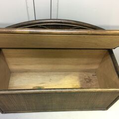 A3824　ベンチチェスト　昭和レトロ　籐家具　ラタン　座面収納　イス　収納家具の画像