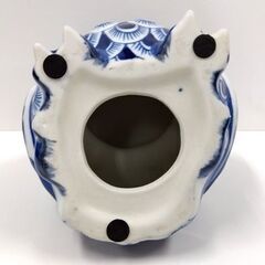 ふくろうの置物 陶器 縁起物 藍色 高さ21cm 陶器 不苦労 風水 フクロウ 梟 インテリアグッズ オブジェ 和雑貨 札幌市 中央区 南12条の画像