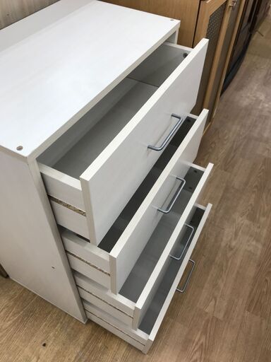 ☆ジモティー割あり☆KJ10007 4段チェスト ホワイト H84×W59×D35 