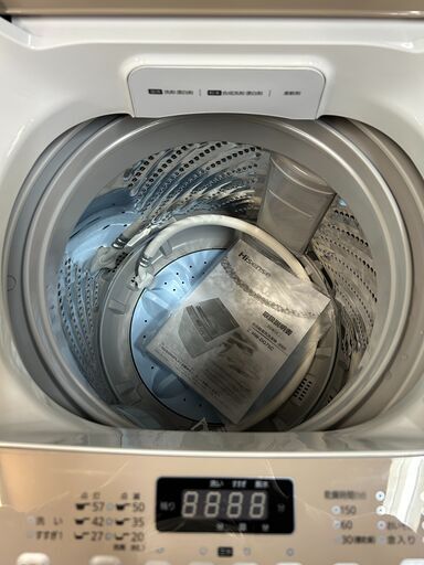 美品！　ハイセンス　全自動洗濯機　2024年製　7.5ｋ　インバーター　使用期間6ヵ月　説明書付