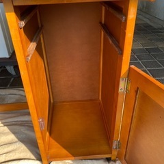 CD 折りたたみデスク&チェア　収納付き　キャスター　デスクチェア　移動式の画像