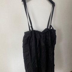 08mab サスペンダーリネンスカート(黒)ゼロハチマブ　フリーサイズ