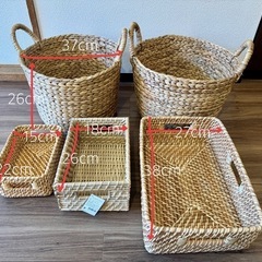 無印良品,ニトリ)ラタンバスケットの画像