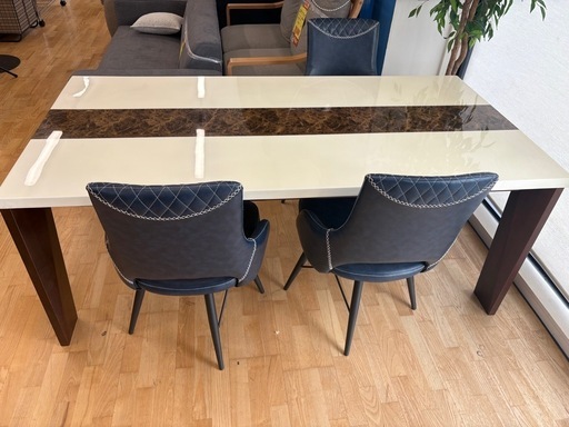 N983★大理石調ダイニング４点セット★ダイニングテーブル★幅1800ｍｍ