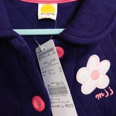 【新品・未使用】Moujonjon　コート　ネイビー　花柄　110cmの画像