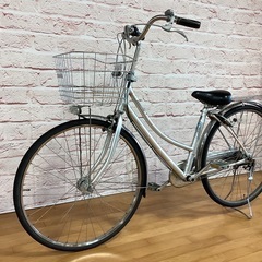 【大人用】整備済中古自転車 ブリヂストン 27型タフループL型 銀色 <自転車のオオムラ 静岡店> の画像