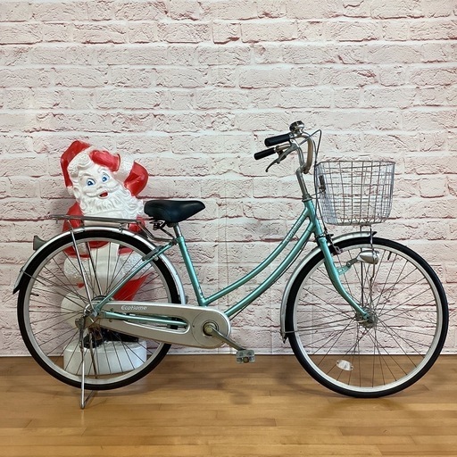 【大人用】整備済中古自転車 ブリヂストン 26型エコホーム 水色 <自転車のオオムラ 静岡店>