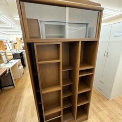 ★ジモティー割あり★KJ10014  スライド本棚 ブラウン H...