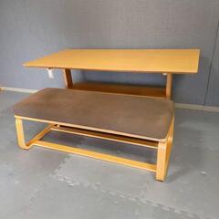 無印良品　オーク材　リビングでもダイニングでも使えるテーブル　ベンチ セットの画像