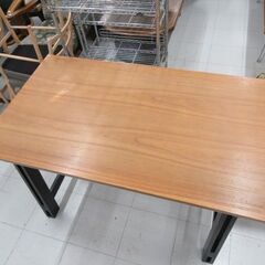 ダイニングテーブル 幅120×奥行70×高さ72.5cm テーブルのみ 木目調 ブラウン×ブラック 4人用 食卓テーブル 家具 苫小牧西店の画像