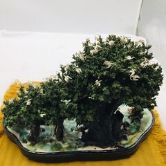 【❗️✨️精巧ジオラマオブジェ✨️❗️】鶴と大樹の立体模型／手作り工芸品／インテリア装飾品✨の画像