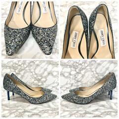 チャンス！　JIMMY CHOO ジモティーのみ価格！！ ☆グリッター【美品！】☆パンプス☆ラメ！☆24cm☆37　 ジミーチュウ JIMMY CHOOの画像