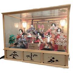 寿雛人形 嵯峨野 二條勝翠作　特撰 廻転雪洞電気入オルゴール付き...