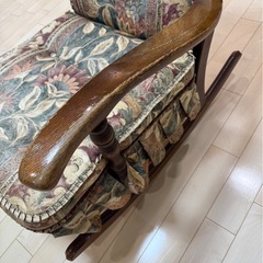 【飛騨産業 キツツキマーク】アンティーク ロッキングチェア 高級椅子の画像