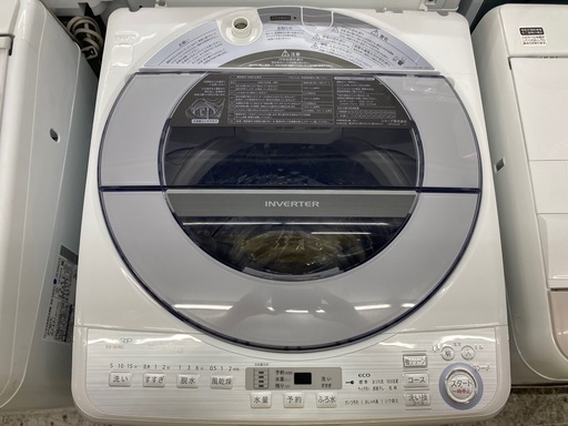【愛品館江戸川店】保証充実　シャープ　2019年製　8.0kg全自動洗濯機　ES-GV8C-S