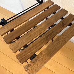 IKEA TÄRNÖ テルノー チェア 屋外用, 折りたたみ式 ブラック/ライトブラウンステインの画像