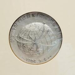 ○純銀○関西国際空港開港記念メダル 130g・現在入手困難・SV1000