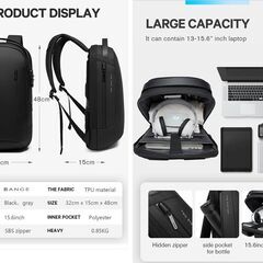BANGE シティコンパクトバックパック(盗難防止 防水 USB充電端子付)　未使用品の画像