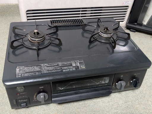 パロマ ガステーブル プロパンガス 2022年製 IC-S37K-L ブラック 左強火 水なしグリル