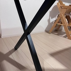 木製天板テーブル✖️アイアン脚の画像