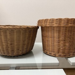 【未使用品】竹籠　カゴ　パケット　柳かご　ヤナギパケット２点セット まとめ売りの画像