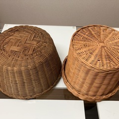 【未使用品】竹籠　カゴ　パケット　柳かご　ヤナギパケット２点セット まとめ売りの画像