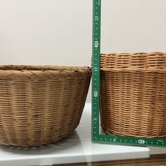 【未使用品】竹籠　カゴ　パケット　柳かご　ヤナギパケット２点セット まとめ売りの画像