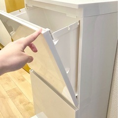2段ゴミ箱　ホワイト　収納箱の画像