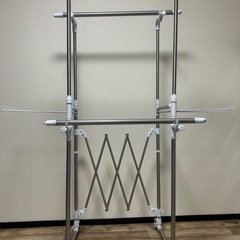 物干し 室内 室内物干し 物干しスタンド 折り畳み 組み立て簡単 折りたたみ 大容量 アイリスオーヤマ　コンパクト 伸縮 屋内 物干しハンガー 洗濯物干し ステンレスの画像