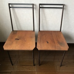 Rustic　ラスティック　アイアンバックチェア　2脚セット　国...