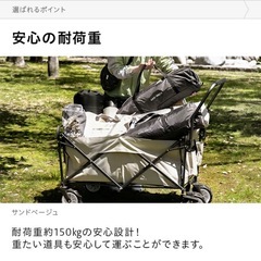 アウトドアワゴン キャリーカート 耐荷重150kg 大容量190L の画像