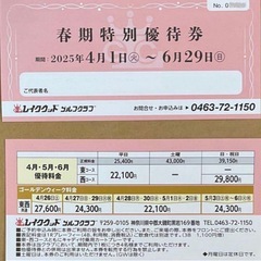 レイクウッド　春期特別優待券 2025年