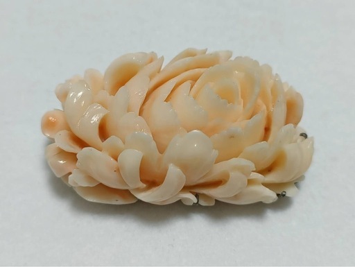 珊瑚 天然サンゴ ブローチ 帯留め
