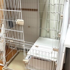 【引取先決定】アイリスオーヤマ ウッディキャットケージ二段　他の画像