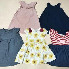 100sizeワンピース女の子5着　any FAM H&Mなどの画像