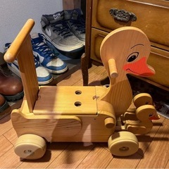 MOCCO（モッコ）森のアヒルの親子 手押し車　当時物の画像