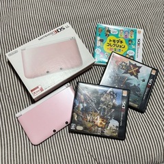 任天堂3DS LL🩷ソフト3本付き🩷モンハン2本.トモダチコレク...