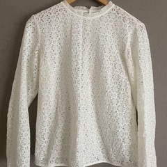 【試着のみ】ユニクロ　レースブラウスＬサイズ　UNIQLO