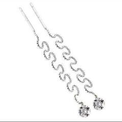 ▼▼▼j→→→m43-8/刻印/ブリリアントカットダイヤモンドＣＺ大粒ロングピアスC＊Bの画像