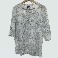 【美品】Pagong 桜と鳥柄の カットソー 七分袖