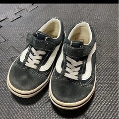 VANS キッズ スニーカー ブラック マジックテープ